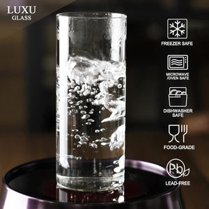 Drinking Glasses 15.5 Oz, Thin Highball Glasses Set of 4,Elegant Bar Glassware for Water, Juice, Beer, Drinks, and Cocktails and Mixed Drinks,Lead-Free Pint Glasses,Glass Drink Tumblers